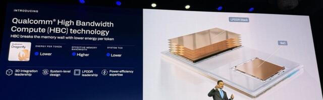 Qualcomm High Bandwidth Compute aims to compete with High Bandwidth Flash and Memory by stacking LPDDR just above the CPU to 'eliminate HBM tax'