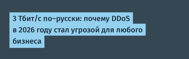 3 Тбит/с по-русски: почему DDoS в 2026 году стал угрозой для любого бизнеса