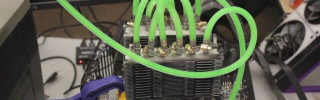 CPU air cooler runs ice-cold water through its heatpipes to liquid-cool a GPU — negative-temp DIY mod sees up to 17% performance uplift