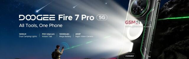 This is the Doogee Fire 7 Pro with camping lights, a 13,000 mAh battery, and POC intercom
