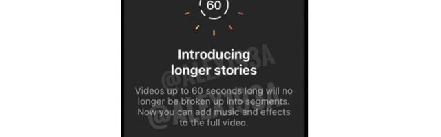 Instagram tests 60-second videos in Stories