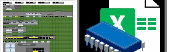 Functional 16-bit CPU built and runs in Excel, 3Hz processor includes 128KB of RAM, 16-color display, and a custom assembly language