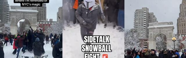 Watch: Massive snowball fight breaks out in NYC after blizzard
