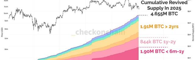 Dormant Bitcoin Comes Back to Life as 4.65 Million BTC Reenters Circulation in 2025