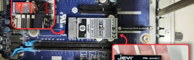 New flat M.2 SSD adapter doesn't stick out from the motherboard, unlocking PCIe slots hidden under massive GPUs — JEYI's new 'ArcherX' AIC lays completely flush and supports PCIe 4.0 speeds