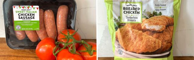 I'm a busy mom of 2 toddlers. Here are 8 items I always grab at Trader Joe's for quick and easy weeknight dinners.