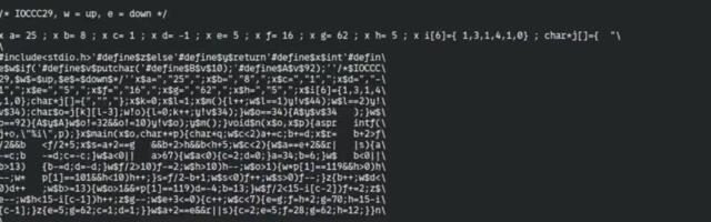 Pong game recompiles its own source code every frame — winning entry at IOCCC29 was generated by a custom compiler