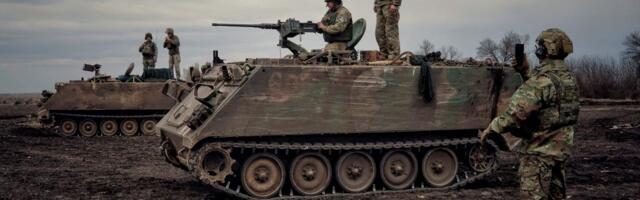 Russia put out an unusual propaganda video of a 'captured' US-made armored vehicle flying American and Russian flags in Ukraine