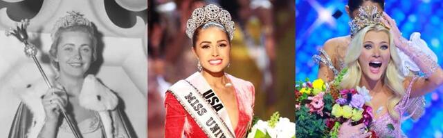 Photos show how the winning gowns from the Miss Universe pageant have changed through the years