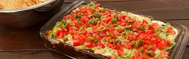 I made Rachael Ray's 7-layer dip. It called for 19 ingredients but was surprisingly easy to make.