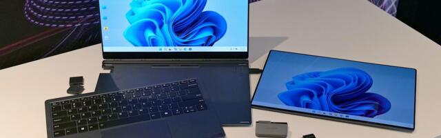 The Lenovo Modular AI PC concept is a remixed dual-screen laptop with hot swappable ports