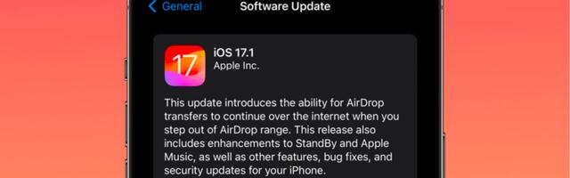Apple publicly releases iOS 17.1 with improvements to AirDrop, StandBy and major bug fixes